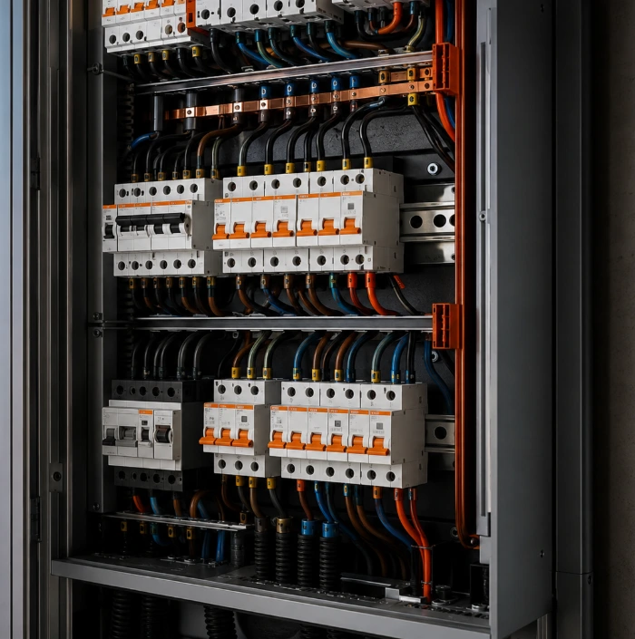 Moderner Sicherungskasten einer Elektroinstallation